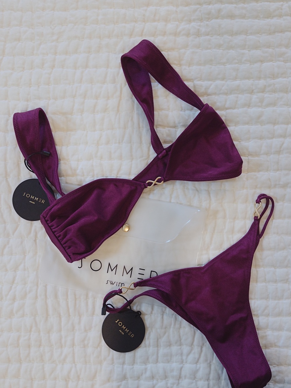 Sommer Swim Purple Balconette Bikini Top and Bottom Set